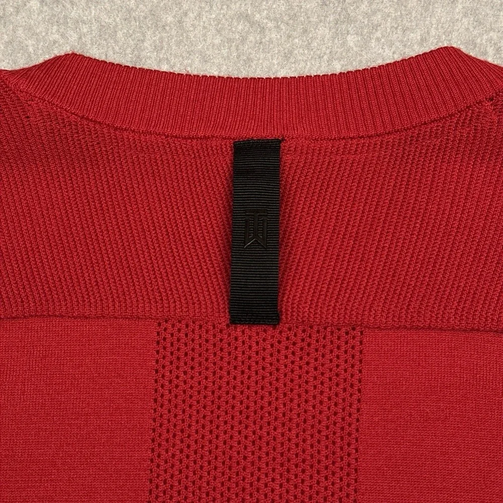Nike Tiger Woods TW Collection Golf Sweater Mens XXL Red Wool Blend Crew CU9782‎